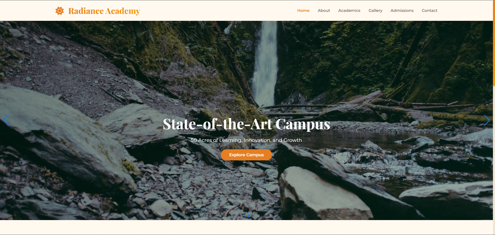 Academy Website Design — website built by AS Web Matrix for Educational Academy