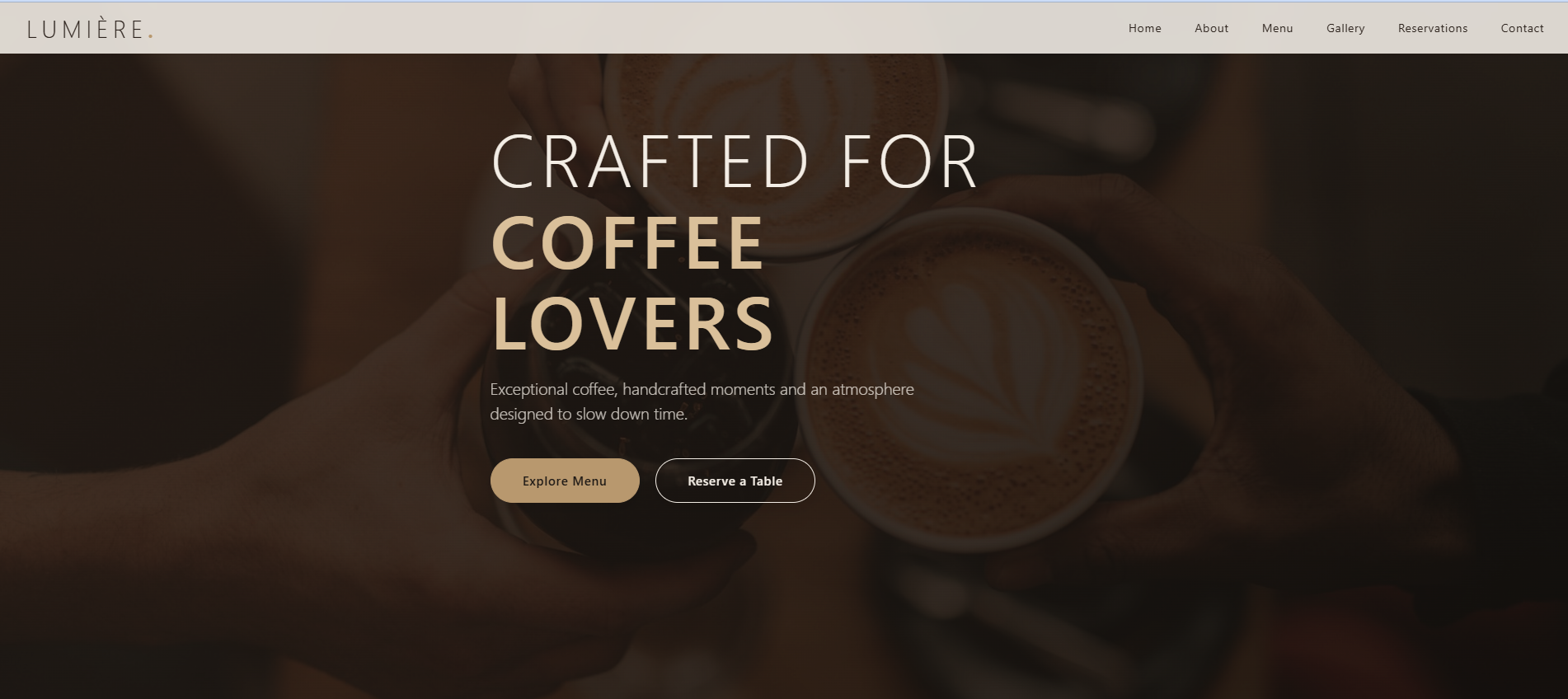 Coffee Café Website Design — website built by AS Web Matrix for Coffee Café