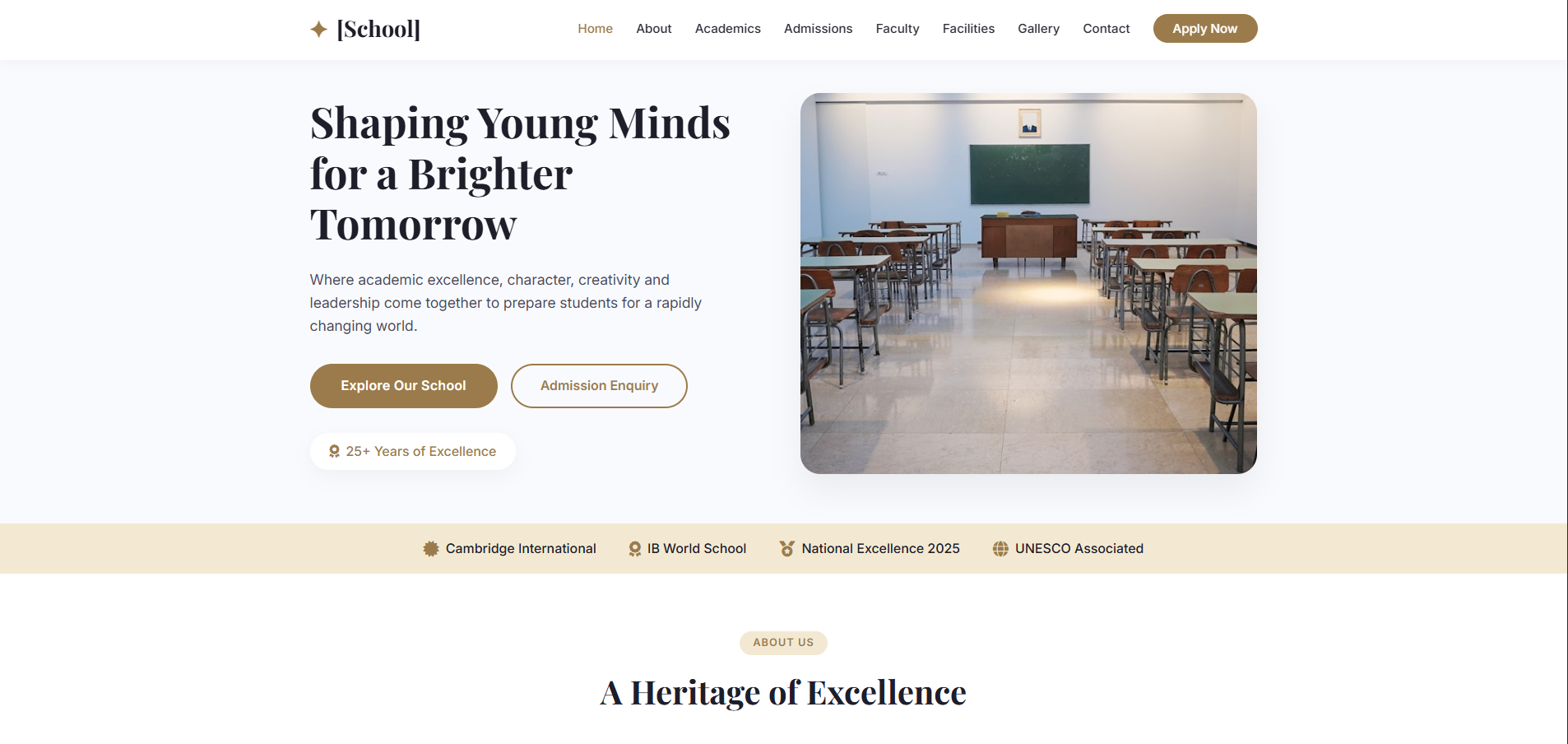 School Website Design — website built by AS Web Matrix for Educational Institution